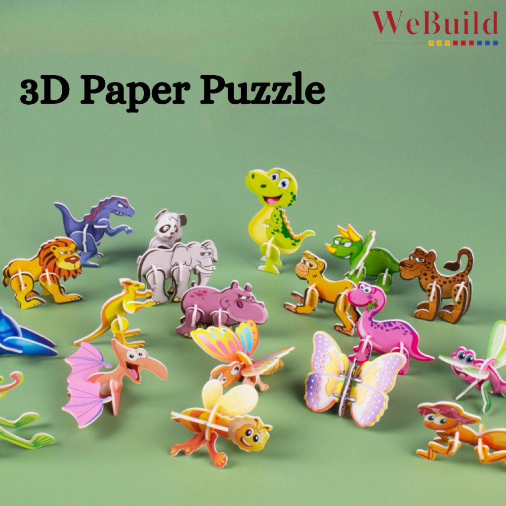 Animal Jigsaw Puzzle 动物立体拼图 3D Paper Puzzles Preschool Educational Toy ...