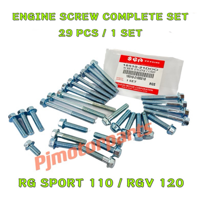 RG SPORT 110 / RGV120 / RG110 / RGV 120 (29 PCS / 1 SET) ENGINE SCREW ...