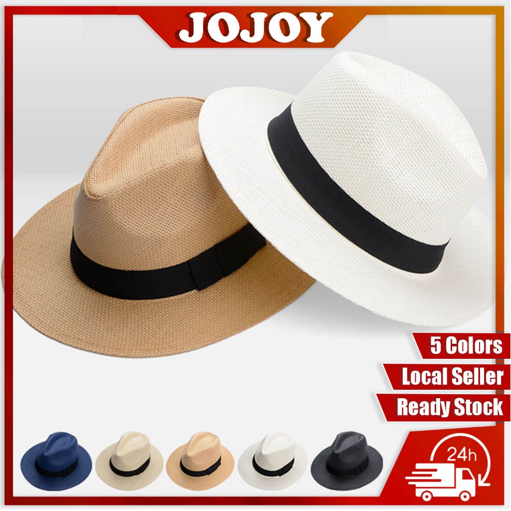 JOJOY Ready Stock Spring & Summer British Men's Panama Papyrus Straw ...