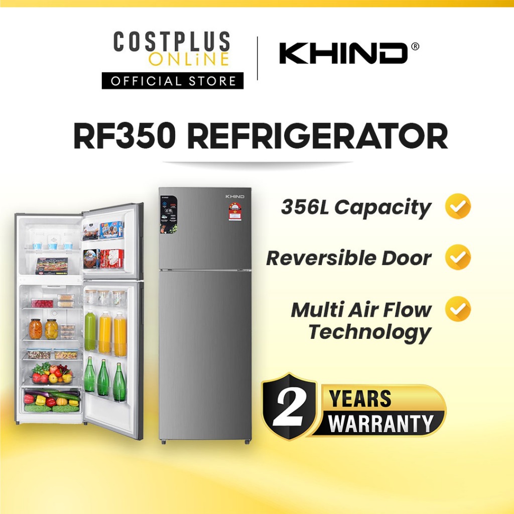 Khind RF350 Fridge Refrigerator 2 Door Peti Sejuk Peti Ais 356L 冰箱 No ...