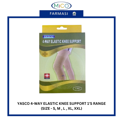 YASCO 4-WAY ELASTIC KNEE SUPPORT 1'S RANGE - (SIZES - S, M, L, XL, XXL ...