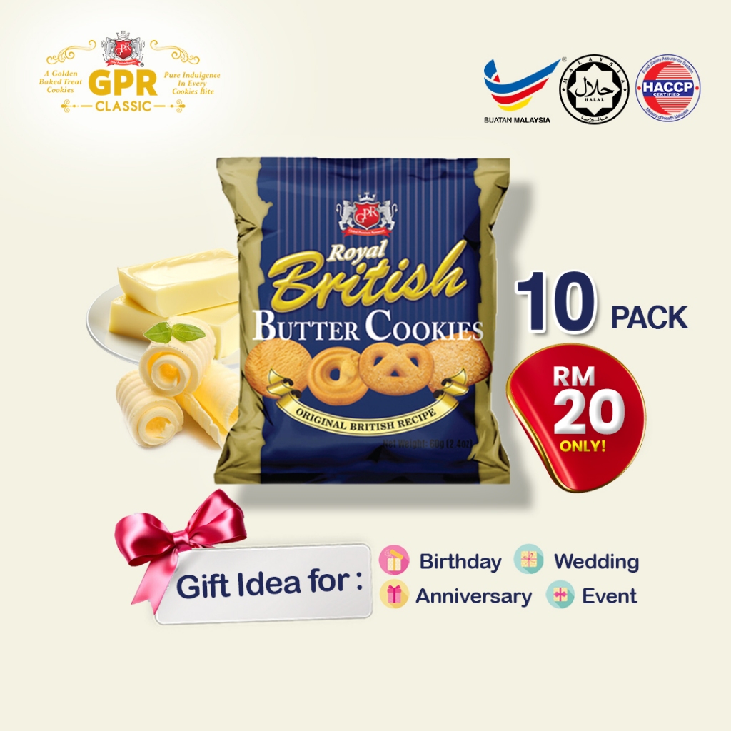 GPR Classic Butter Cookies 60g Kahwin Biskut Biscuit Foil 012
