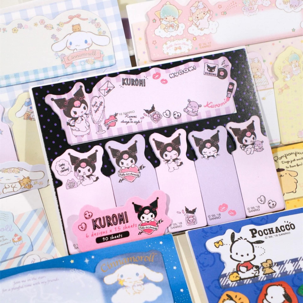 Sanrio Hello Kitty My Melody Kuromi Cinnamoroll Note Pad Sticky Memo ...