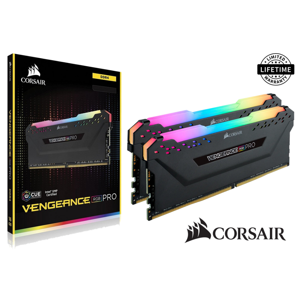 Corsair Vengeance RGB Pro 32GB (2 x 16GB) DDR4 3200MHz C16 Memory Kit ...