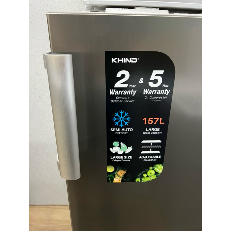 Khind Single door refrigerator / 1 door fridge 157 liter RF165 | Shopee ...