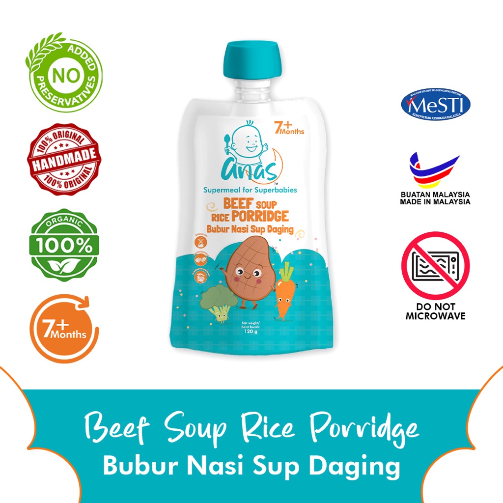 Anas Baby Food: Beef Soup Rice Porridge 120g | Shopee Malaysia