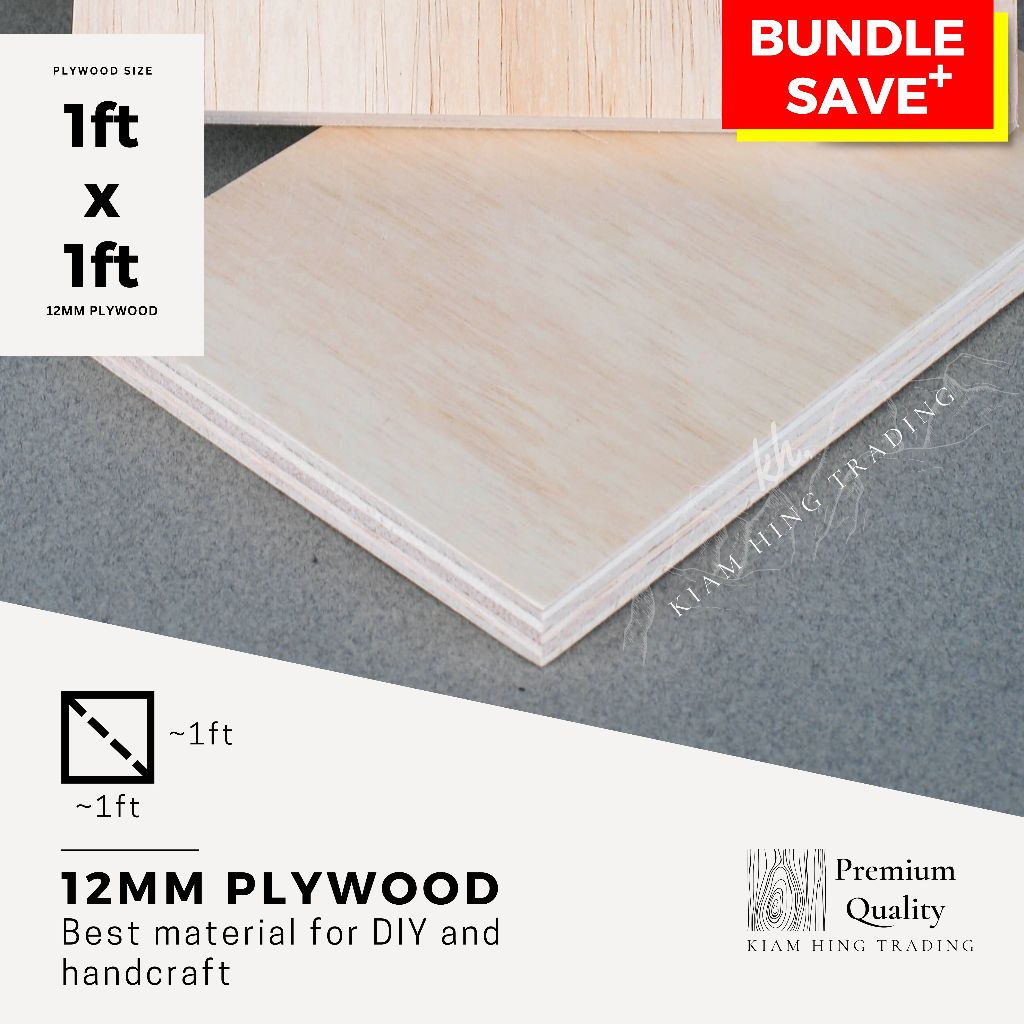 12mm Plywood (1ft x 1ft) DIY board sheet | timber panel | Playwood ...