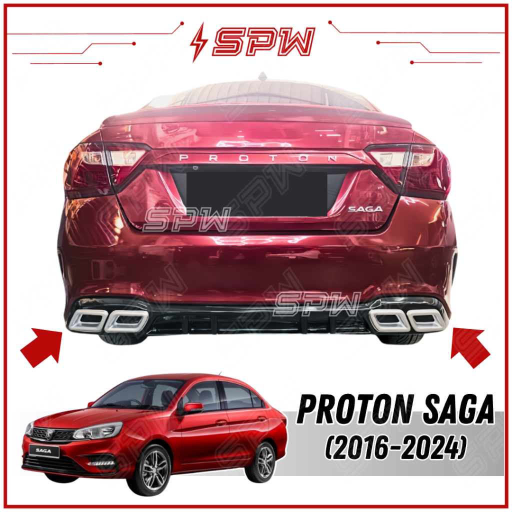 Proton Saga VVT / MC2 (2016-2024) AMG Rear Bumper Diffuser Lip Fake ...