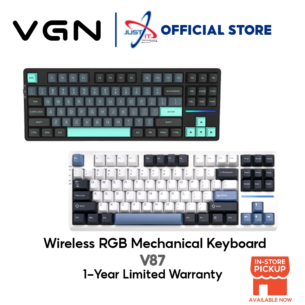 VGN V87 Tri-Mode Hot-Swappable Mechanical Keyboard - Carribean Blue ...