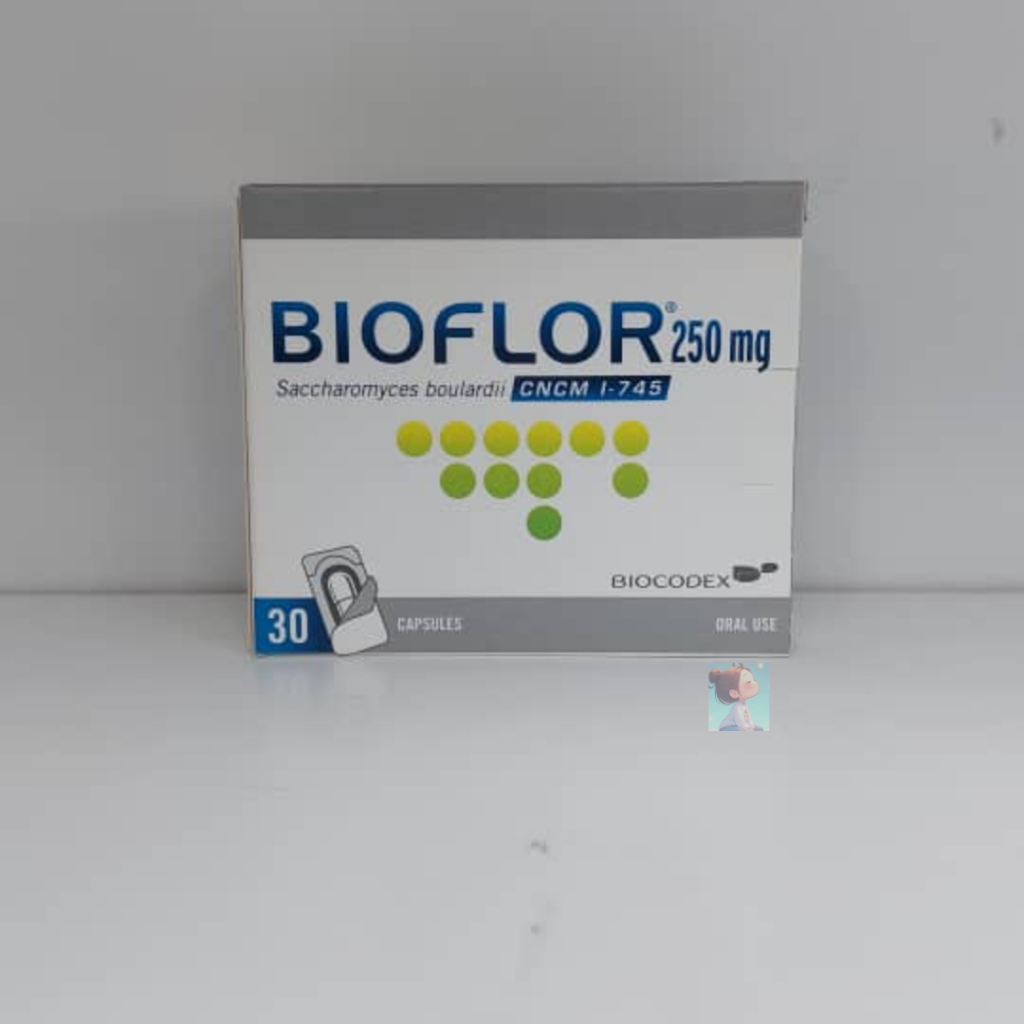 BIOFLOR 250MG Probiotic YEAST Saccharomyces boulardii 30 capsules Exp ...