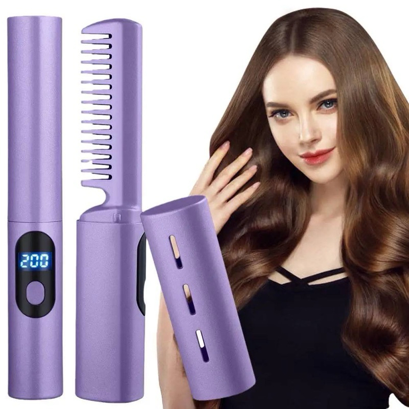 MOBILE RECHARGEABLE HEAT HAIR STRAIGHTENER COMB mini sikat pelurus ...