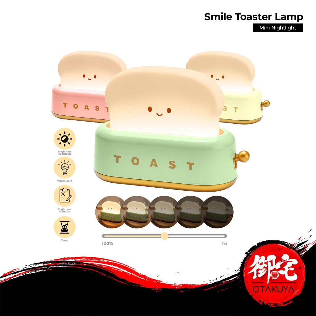 Toast Light Cute Mini Table Lamp Dimmable Adjustable Energy Saving (3W ...