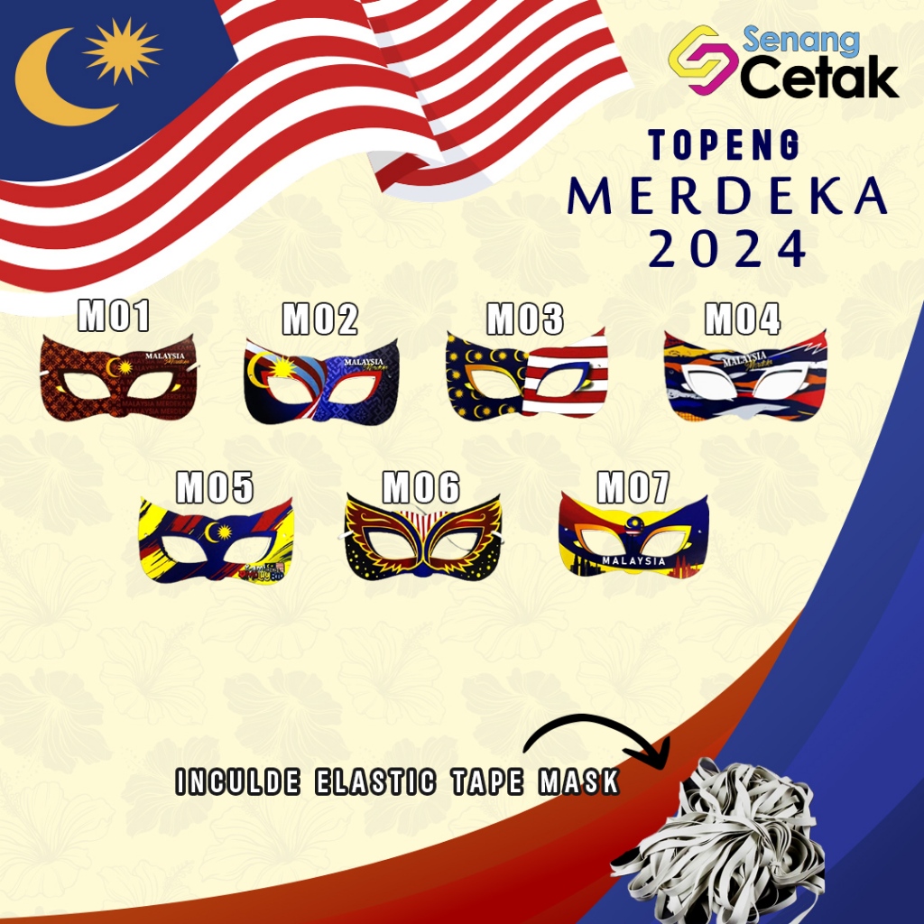 Topeng Merdeka 2024 l Aksesori Hiasan Hari Kemerdekaan | Shopee Malaysia
