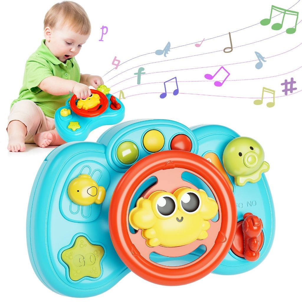 Children Steering Wheel Toy Simulation Toy Music Car Driving Simulator ...
