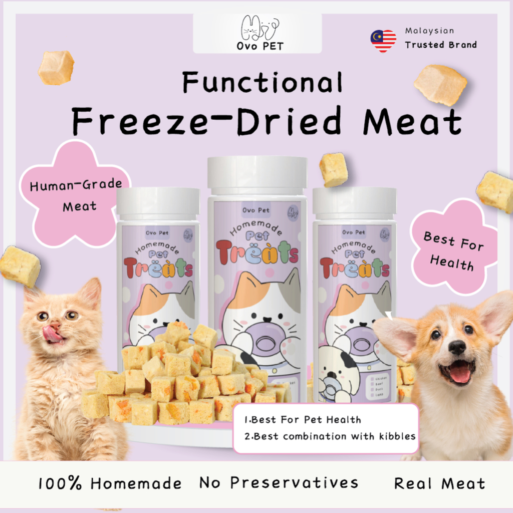 Ovo Pet Functional Freeze Dried Pet Treats for Cat and Dog [100g] For ...