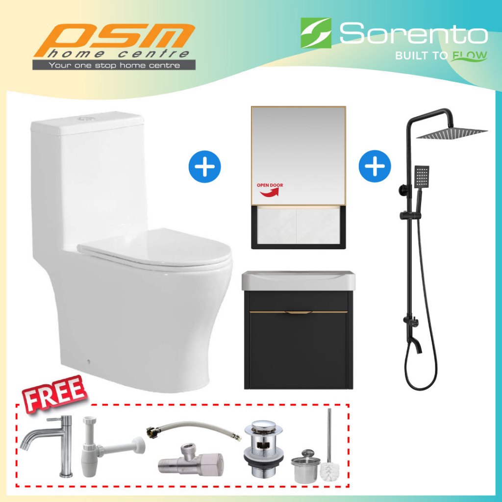 SORENTO One Piece Water Closet Rimless Flushing System Water Proof ...