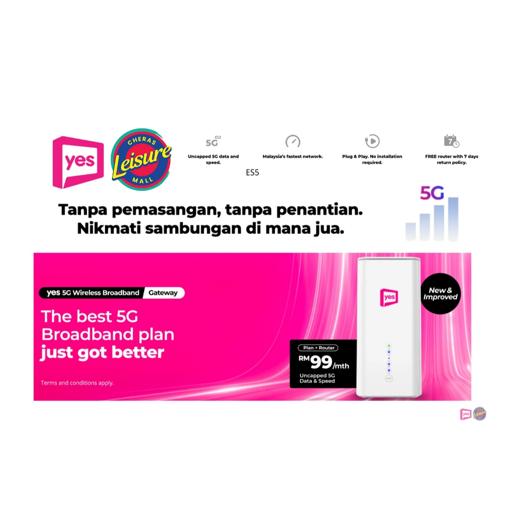 POSTPAID 5G YES SIM FLEXIE 58 TANPA HAD Hotspot Wireless Broadband SIM ...