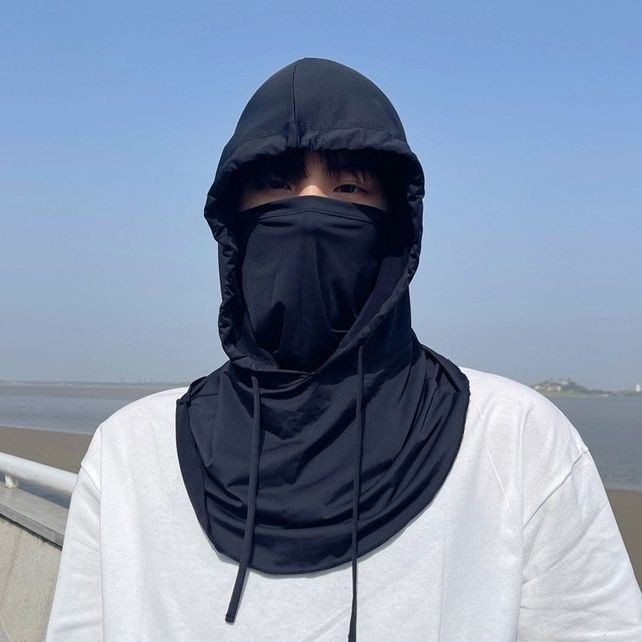 Headscarf Balaclava Men Women Rider Ice Silk Neck Muslin Full Face Cover Hoodie Sunscreen Drawstring Hat UV Block Shopee Malaysia