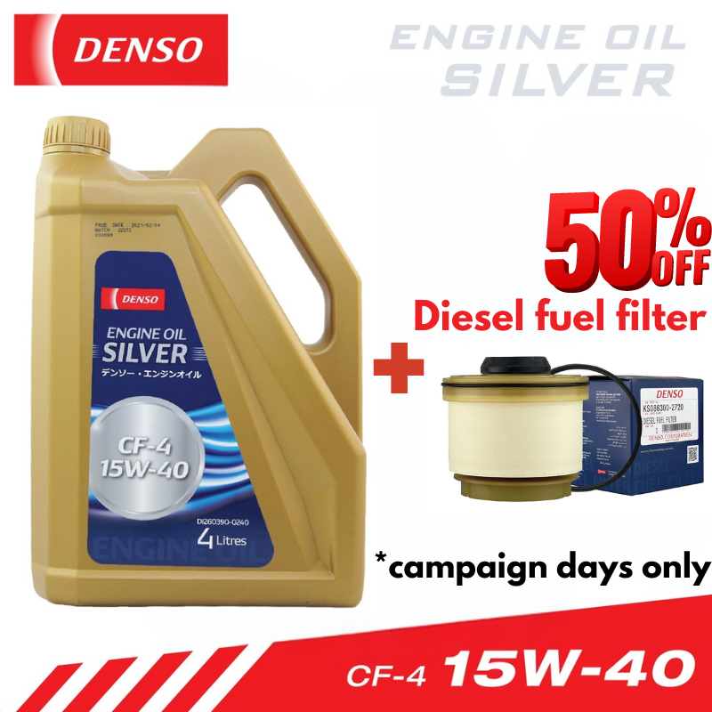 DENSO Silver Mineral CF-4 Engine Oil 15W40 4L - 260390-0240 | Shopee ...