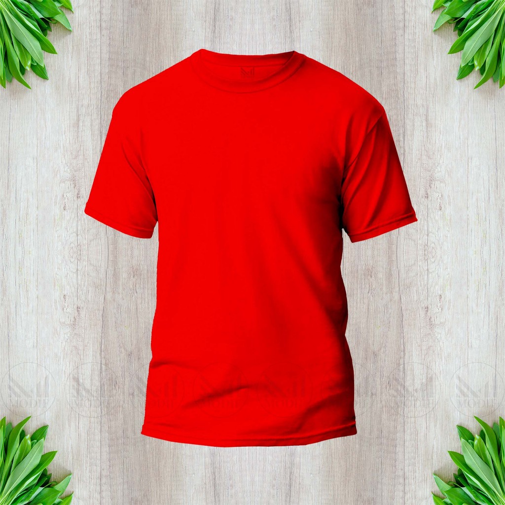 Red Soft style Round Neck Adult Plain T-Shirt Unisex Baju Merah Kosong ...