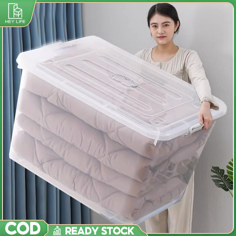 Stackable Clear Storage Box Dustproof Megabox with Wheels Storage ...