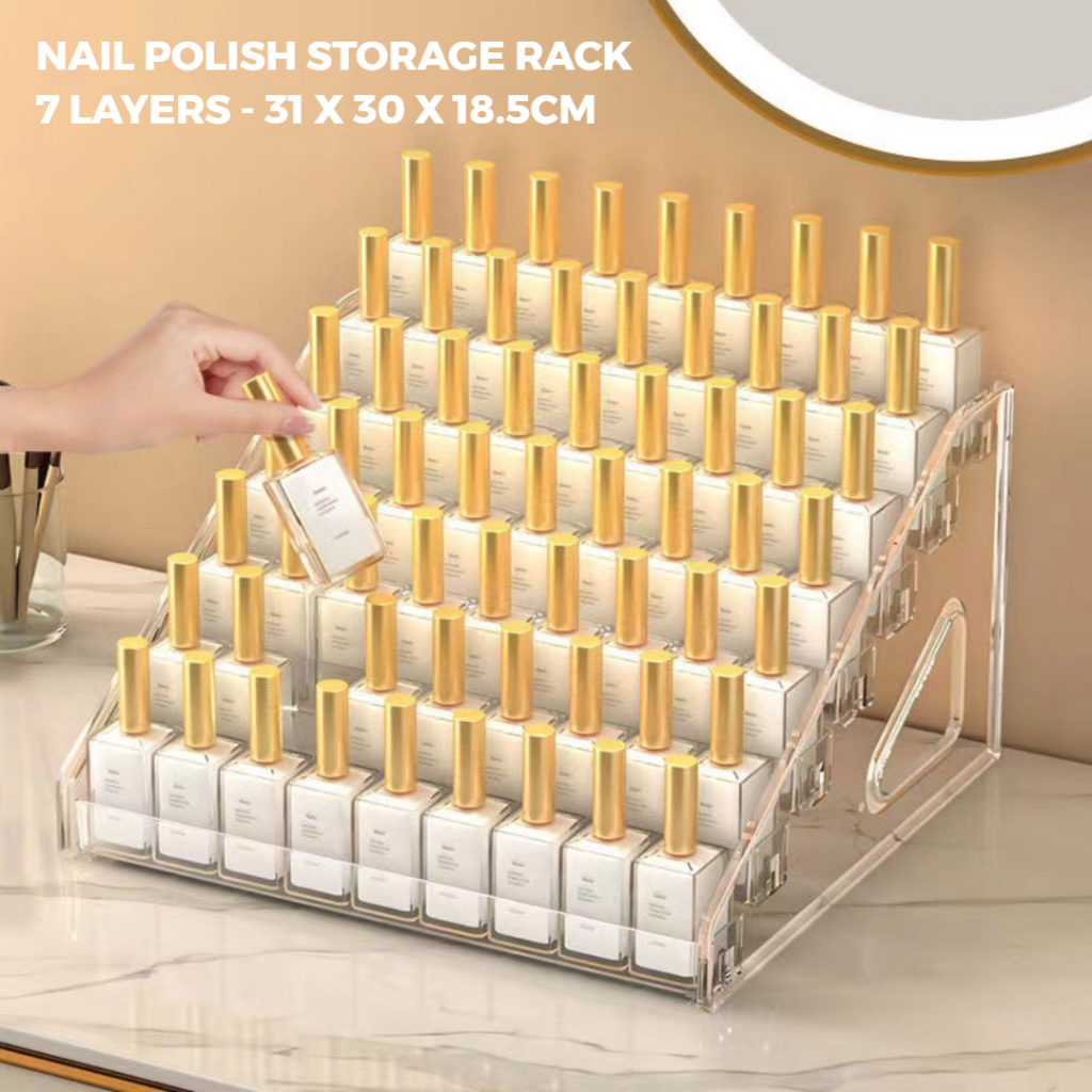 7 Layer Acrylic Nail Polish Display Rack Lipstick Organizer Perfume ...