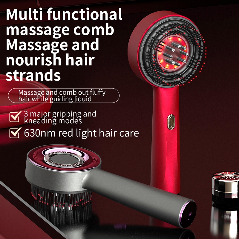 3 Modes Electric Massage Comb Portable Red Light Laser Comb for Hair ...