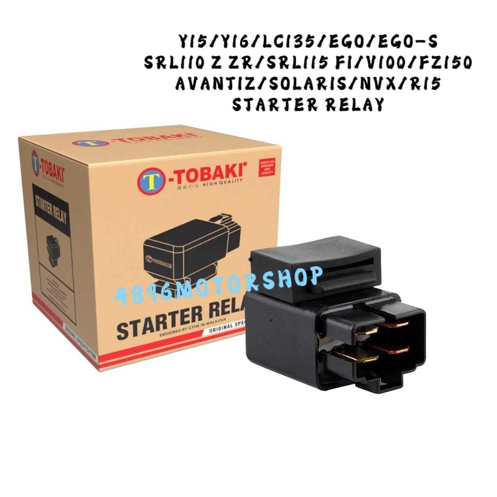 TOBAKI STARTER RELAY Y15 Y16 LC135 V100 EGO EGOS NVX R15 NMAX SRL110 Z ...