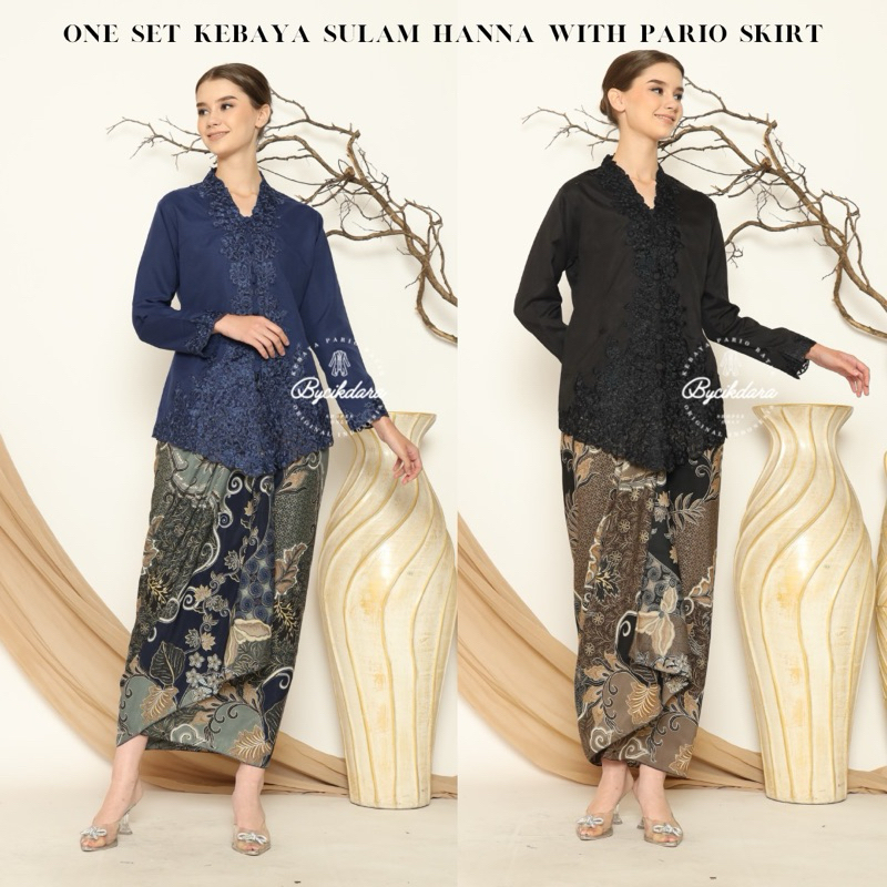 (ONE SET KEBAYA WITH PARIO SKIRT) Bycikdara Kebaya Sulam Hanna | WITH ...