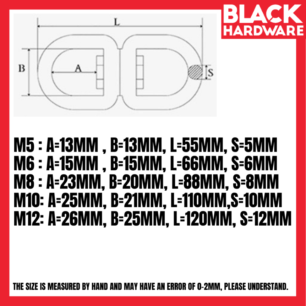 BLACK HARDWARE Marine 304 Stainless Steel Eye To Eye Swivel Ring Hang ...