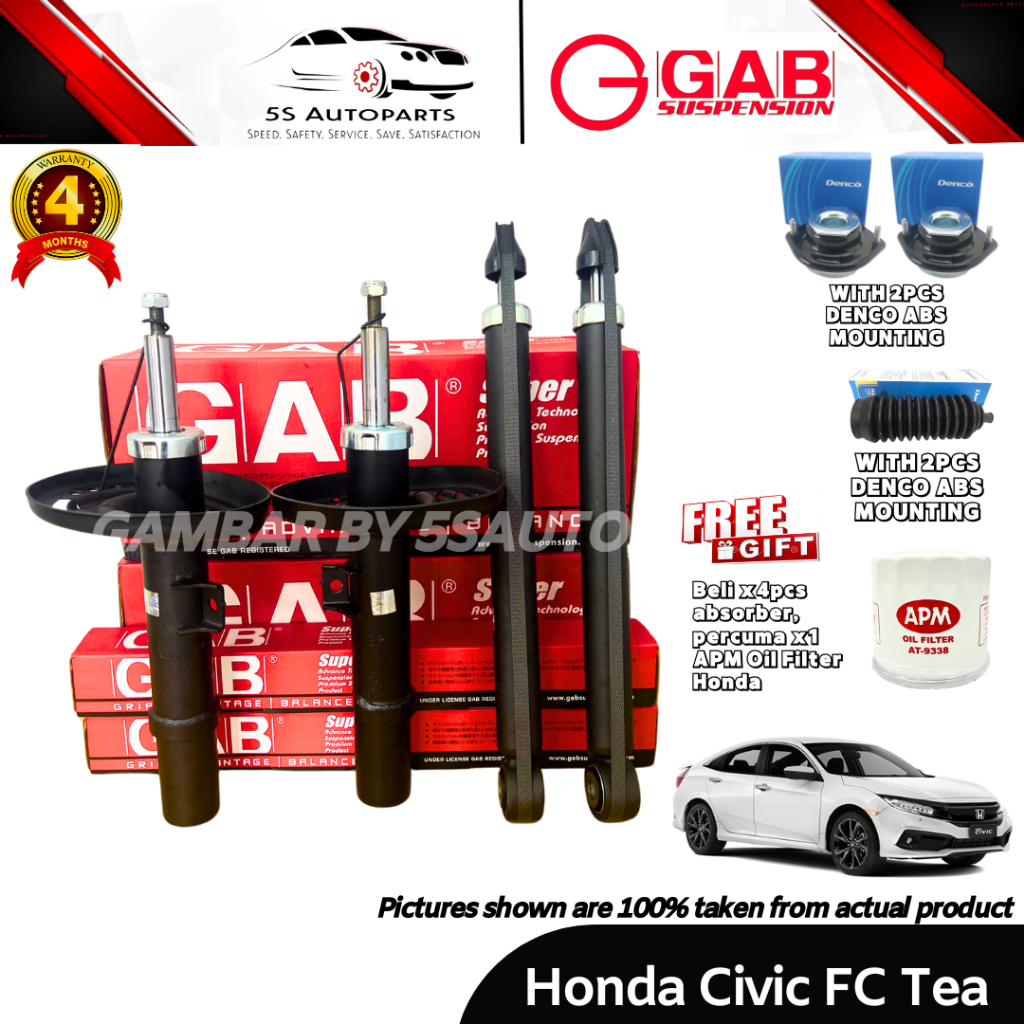 GAB Honda Civic FC TEA Front (Depan) & Rear (Belakang) Gas Absorber 4 ...