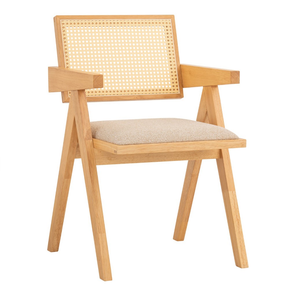 LANSON Japandi Arm Chair Solid Wood with seat cushion New Muji Chair ...