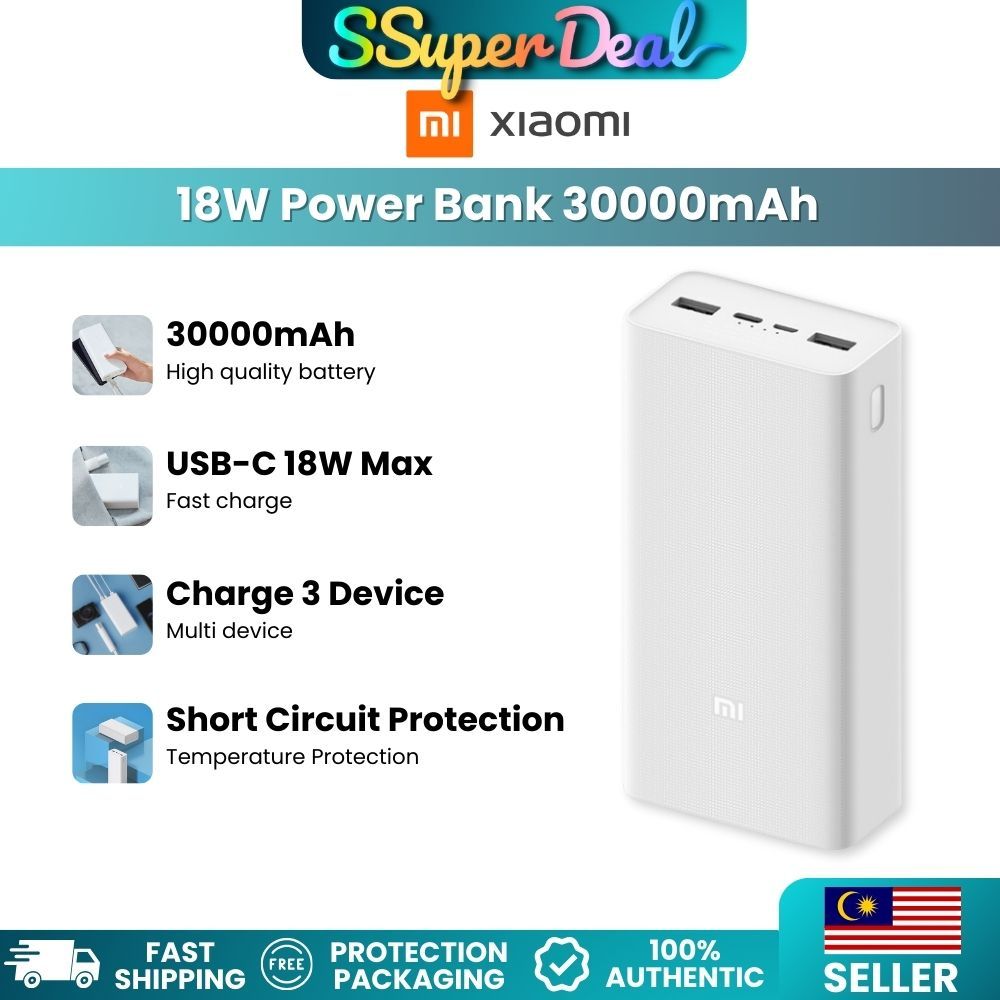 Xiaomi Power Bank 3 30000mAh Fast Charging Version | Shopee Malaysia