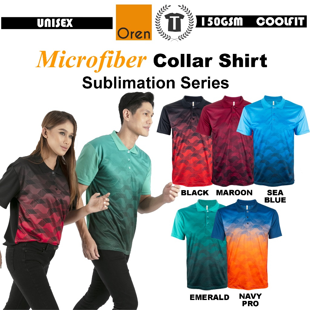 【Sublimation】Microfiber Collar Shirt QD7802/QD7806/QD7828/QD7873/QD7878 ...