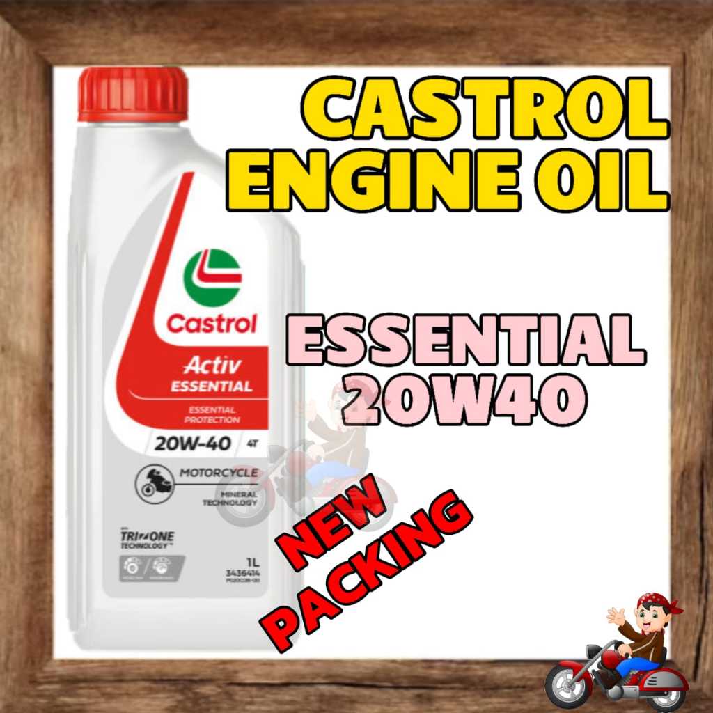 CASTROL 100% ORIGINAL!!! ENGINE OIL MINYAK HITAM ACTIV ESSENTIAL 4T ...