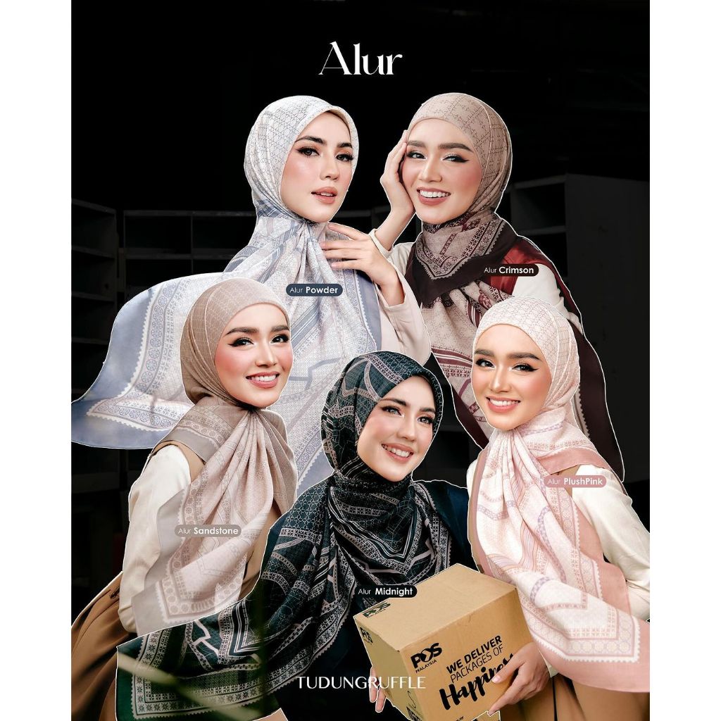 Alur by TudungRuffle x Pos Malaysia (bawal printed cotton) | Shopee ...
