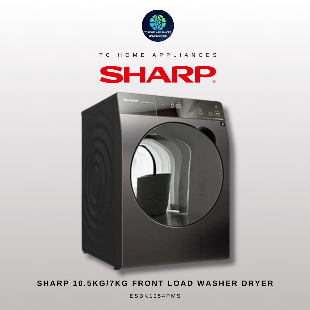 SHARP 10.5KG/7KG FRONT LOAD WASHER DRYER (ESDK1054PMS) | Shopee Malaysia