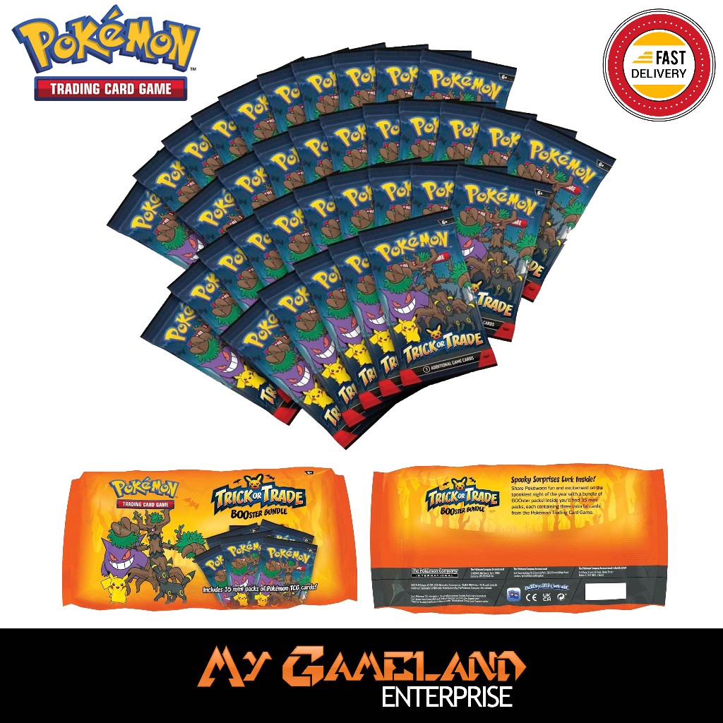 2024 Pokemon TCG Trick Or Trade Booster Bundle - 35 Mini Packs, 105 Cards Total