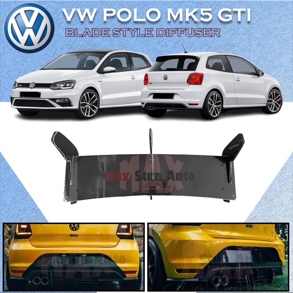 VOLKSWAGEN POLO MK5 6C GTI BLADE STYLE DIFFUSER VW POLO 6C BUMPER ...