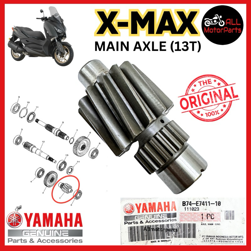 [100% ORI] XMAX X-MAX X MAX [ 13T ] MAIN AXLE COMP GEAR BOX GEARBOX ...