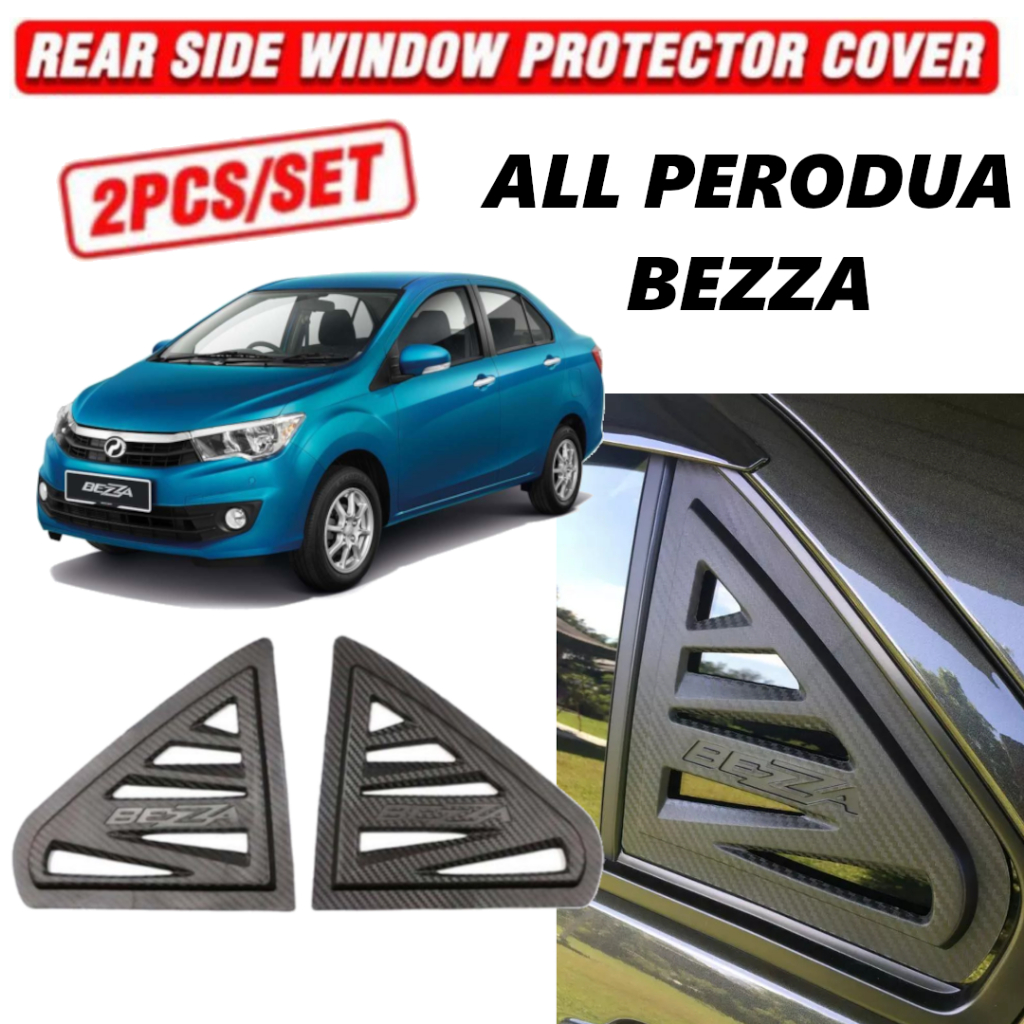 2pcs All Perodua Bezza Window Cover 3D Carbon Rear Mirror Protector ...