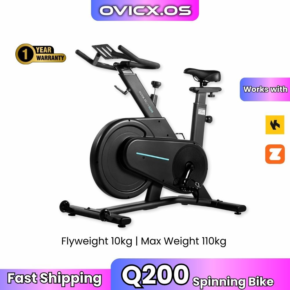 FREE MASSAGE GUN OVICX Q200 Stationary Spin Bike with Magnetic Resistance Exercise Bikes Indoor Cycling Bike
