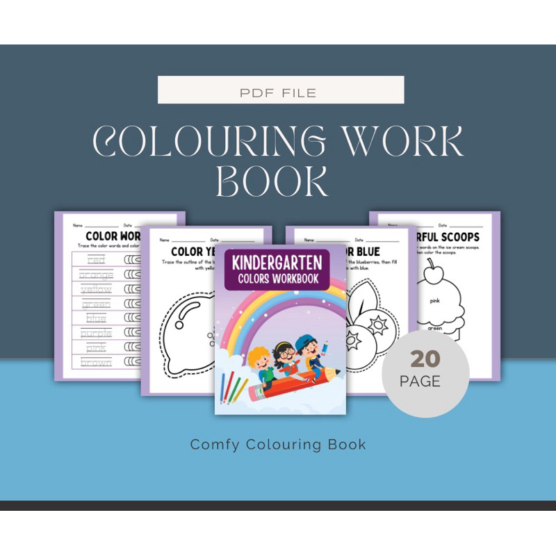 Printable COLOURING WORK BOOK For Kindergarten [Soft Copy/PDF] | Shopee ...