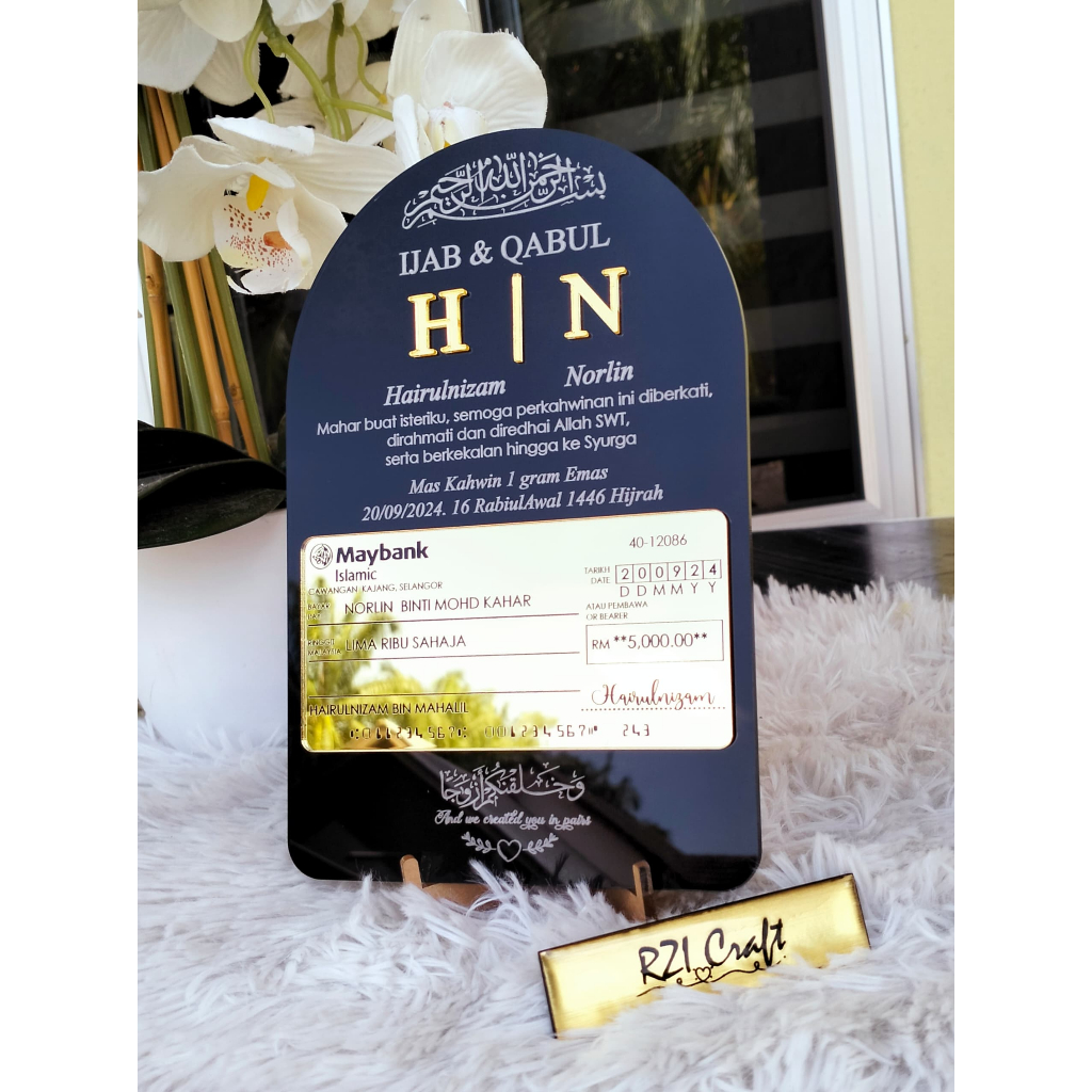 Mahar display, Mahar plate, plate hantaran, kombo, Plat ijab qabul ...