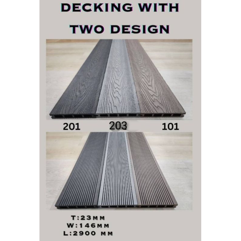 Decking WPC 3 PCS per packing (T 23mm x W 146mm x L 2900mm) | Shopee ...