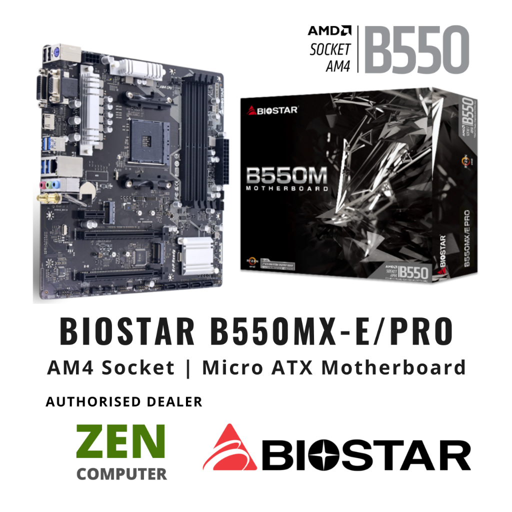 BIOSTAR™️ B550MX-E PRO AM4 Micro ATX Motherboard Shopee