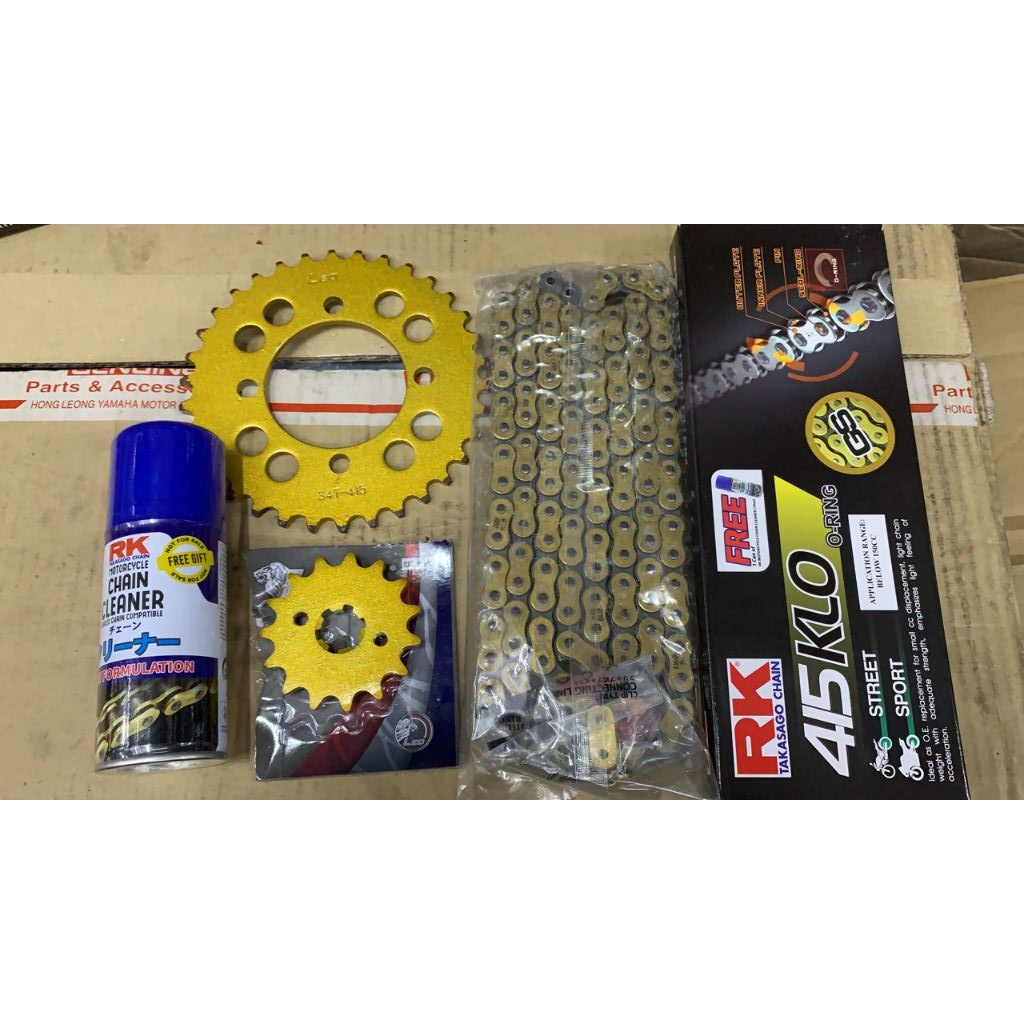 SPOCKET 1 SET 415 RK ORING KR150 FREE CHAIN CLEANER (100% ORIGINAL ...