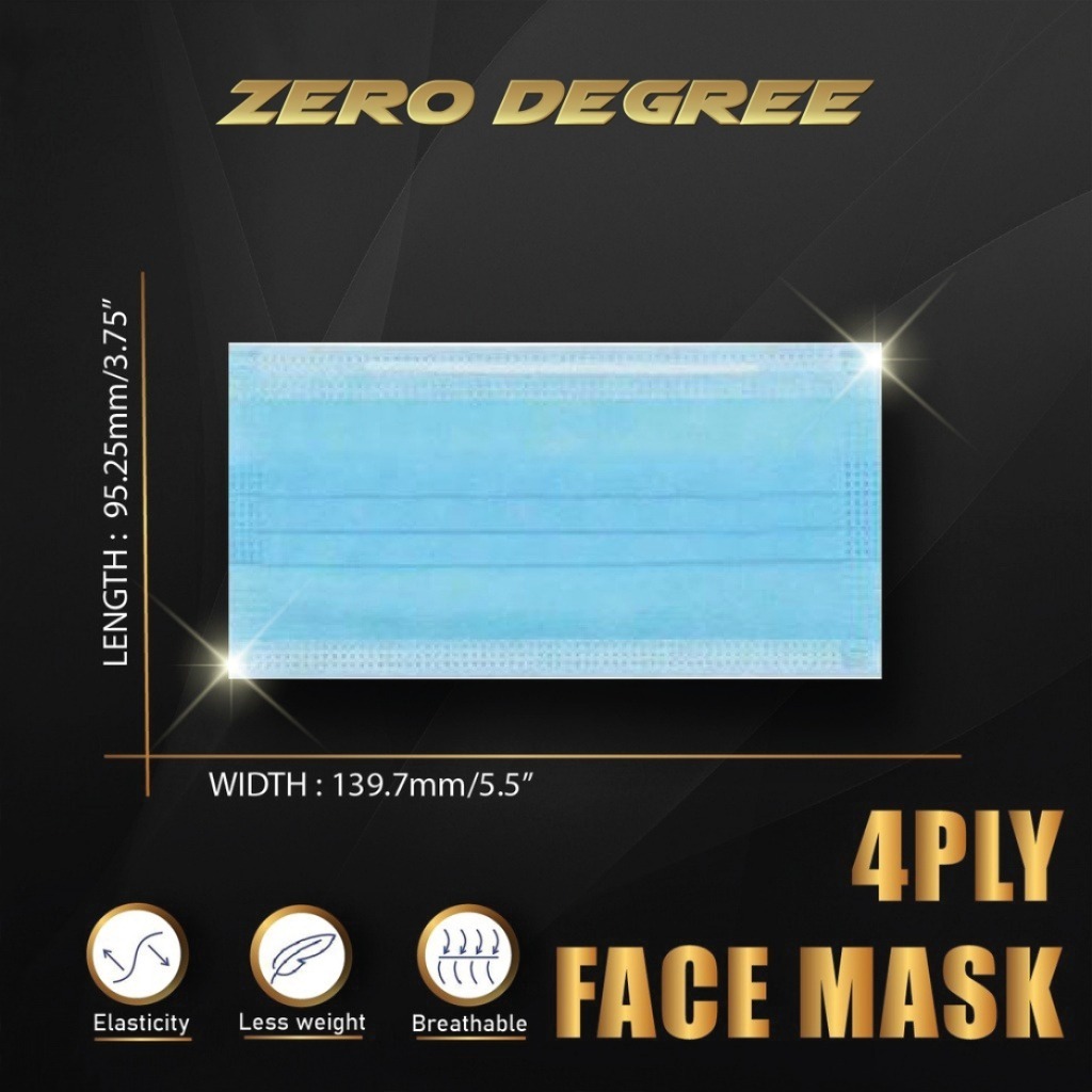 Zero Degree 50pcs Full Black colour 3ply Face Mask 4ply Medical ...