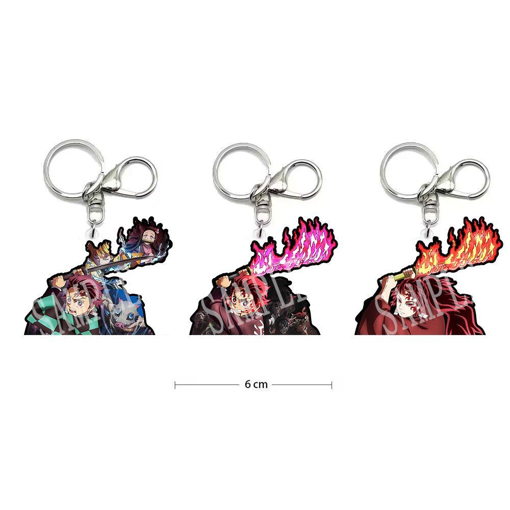 Anime Motion Keychains Waterproof Key chains Anya Goku Gojo Tanjiro ...