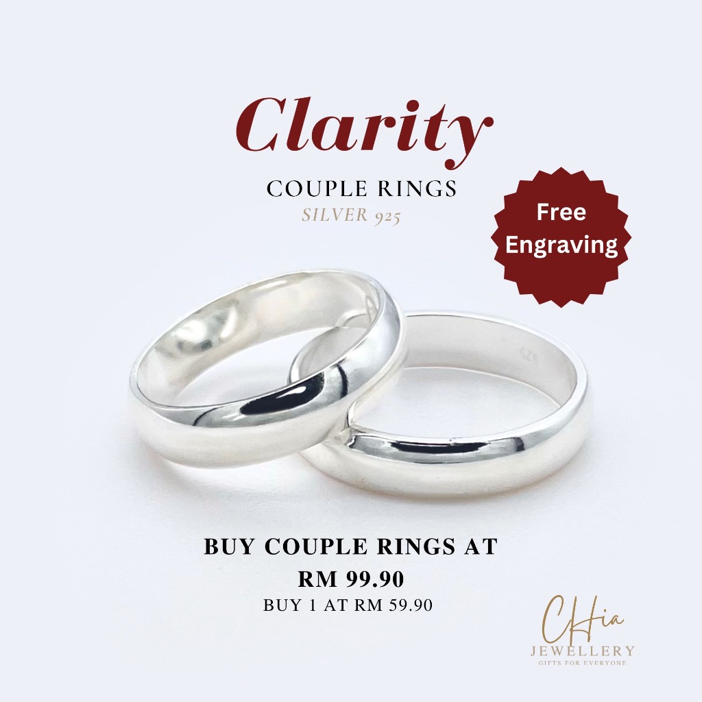 CHia Clarity Couple M Rings Silver 925 Cincin CHia Clarity M Silver 925 Shopee Malaysia